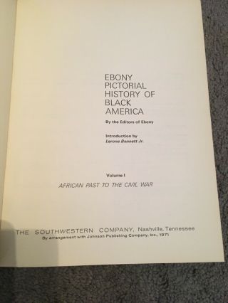 EBONY PICTORIAL HISTORY OF BLACK AMERICA Volumes I,  II,  III RARE 4