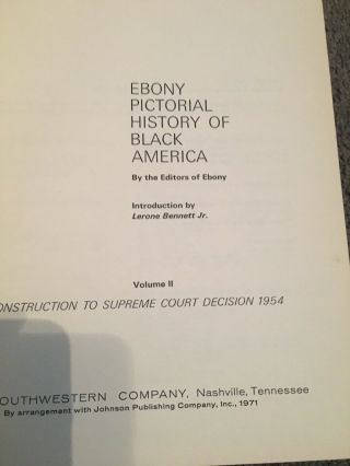 EBONY PICTORIAL HISTORY OF BLACK AMERICA Volumes I,  II,  III RARE 5