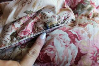 RARE Ralph Lauren Guinevere Pink Roses Full Queen Bedspread Comforter 4