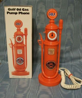Vintage Rare Gulf Oil Gas Pump Novelty Telephone