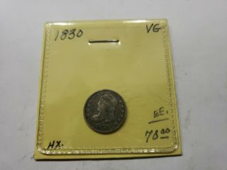 1830 Capped Bust Silver Half Dime Rare Us Coin