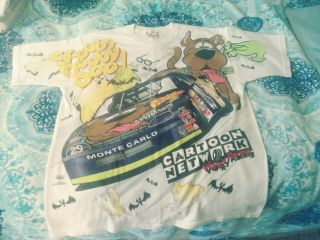 Rare Vintage Official Nascar T Shirt Lg Scooby - Doo Gang Chase Race Wear -