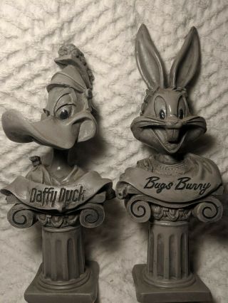 Rare Looney Tunes Bugs Bunny & Daffy Duck Figure Statues 1996 Warner Bros