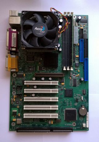 Rare Fujitsu I815 Mobo With Isa Slot,  Pentium Iii 1.  2ghz 512mb Ram - Test Ok
