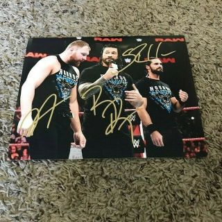 The Shield Signed Autographed 8x10 Photo Wwe Reigns Ambrose Rollins Rare In Ring