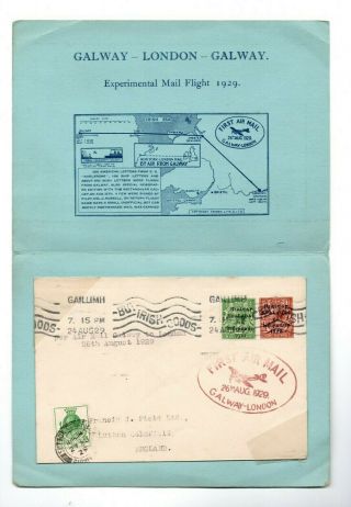 A Rare Galway - London - Galway Irish 1929 Experimental Mail Flight Cover