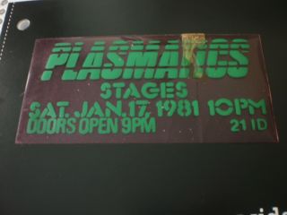 Rare Punk Rock Wendy O Williams Plasmatics Plastic Concert Ticket Chicago 1981