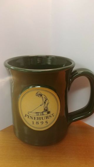 Rare Deneen Pottery Hand Thrown Pinehurst Nc 1895 Putter Boy Golf Mug Cup