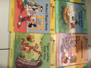 Vintage Mickeys Young Readers Library Books Full Set Of 19 Rare Storage Bag 5