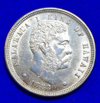1883 Hawaii 10c Silver Dime For King Kalakaua I,  Au Rare