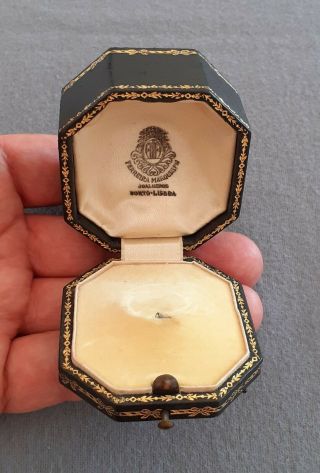 Antique Rare Blue & Gold Jewellery Ring Box Antique Jewellery Case