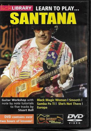 Lick Library Learn To Play Santana Over Two Hours Of Lessons Dvd Rare