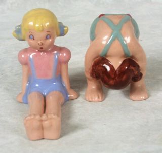 Rare Vtg Brayton Laguna California Pottery Lietta Dowd 2 Girls Children Figurine