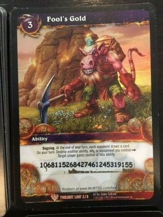 World of Warcraft TCG loot cards RARE & UNCOMMONs - some 3/3s & 2/3s OWNED 4