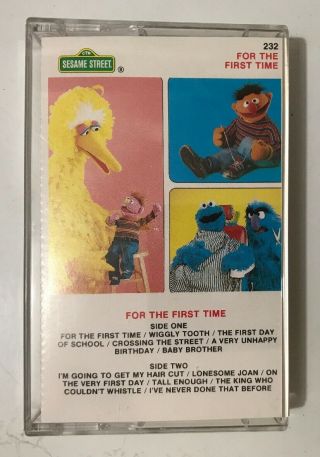 Sesame Street Cassette Tape For The First Time 1982 Rare Paper Label W/case