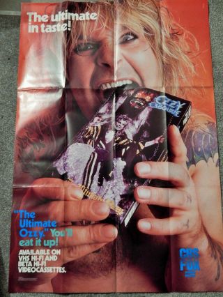 Ozzy Osbourne: The Ultimate Ozzy (video Dealer 40 X 27 Poster,  1980s) Rare Item