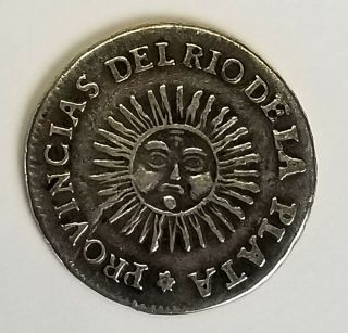 Argentina Del Rio De La Plata - 2 Soles 1826 Silver Coin Rare