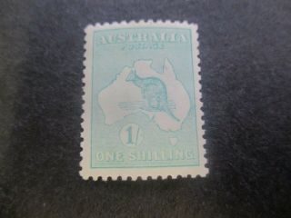 Kangaroo Stamps: 1/ - Green 3rd Watermark - Rare (d19)