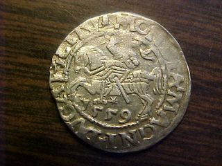 1559 Lithuania Silver 1/2 Groschen Rare Coin