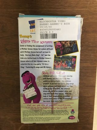 Barney ' s Rockin ' Rhyme Time vhs Extremely Rare Blockbuster Exclusive 2