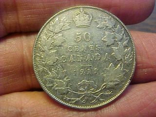 1911 Canada Half Dollar Fifty Cent Rare Very Good Cleaned Coin