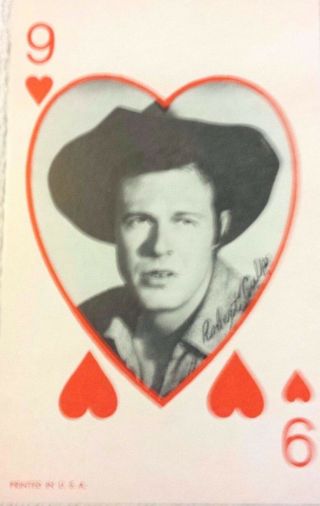 Rare Old Cowboy Western Tv Movie Star Arcade Playing Card Robert Culp 1940/50 