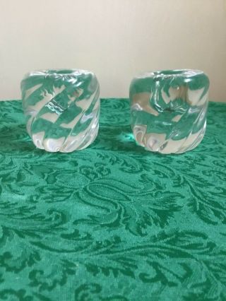 Rare St Louis France Crystal Candle Holders Leaded Swirl Sticks