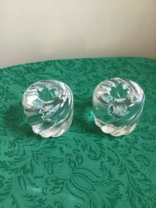 Rare St Louis France Crystal Candle Holders leaded swirl sticks 2