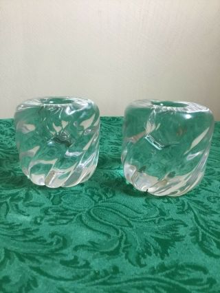 Rare St Louis France Crystal Candle Holders leaded swirl sticks 5