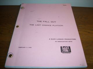 Very Rare 1985 " The Fall Guy " Lee Majors Script On The Tv Show