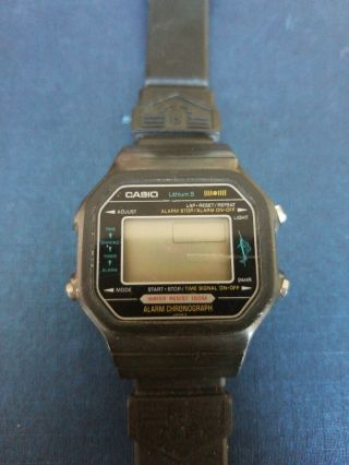 Vintage Casio Marlin Watch H110 Lcd Made In Japan Rare Divers 100 Meter