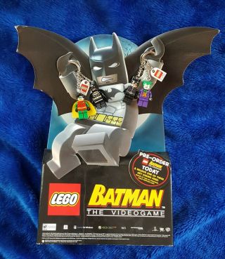 Lego Batman Mini Standee Counter Store Display Rare With Keychains Joker Robin