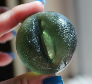 Huge,  Near Flawless,  Very Rare,  Frosty Olive/moss Green Seaglass Specimen