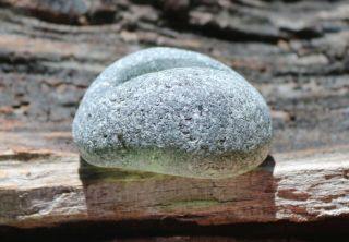 HUGE,  NEAR FLAWLESS,  VERY RARE,  FROSTY OLIVE/MOSS GREEN SEAGLASS SPECIMEN 4