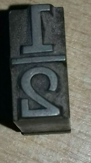 Rare 48pt Metal Letterpress Printing Type Symbol Fractions ¼ ½ ¾ Hard to Find 3