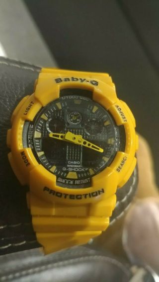 Rare Casio G - Shock Ga100 Yellow Wrist Watch For Men Swiss Made
