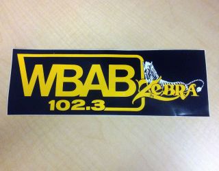Rare Zebra Wbab 102.  3 Fm 10.  5 " Bumper Sticker Nassau Coliseum 1980s Last Ones