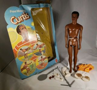Vtg.  1974 Moving Curtis Doll 7282 Mattel W/box Accs Rare Htf Need Leg Repair