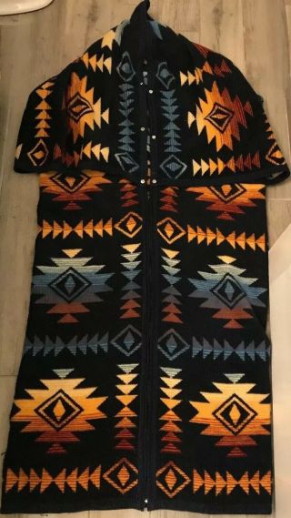 Biederlack Orion Southwestern Navajo Blanket Soft Snap 54x72 Rare Usa Wearable