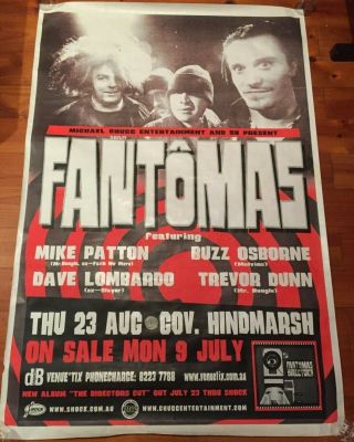 Fantomas (mike Patton/melvins/slayer/mr Bungle) Rare Aussie/oz Promo Tour Poster