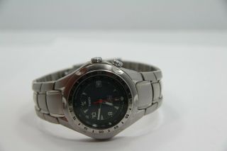 Mens Timex Expedition Watch Indiglo Rare Date Alarm Stainless Steel Battery