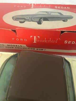 Rare Vintage Bandai Ford Thunderbird Sedan Two Tone Tin Friction Car 3
