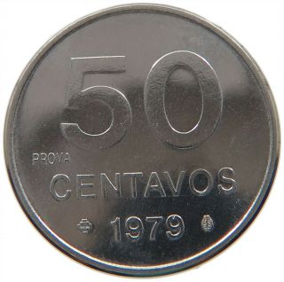 Brazil 50 Centavos 1979 Prova Pattern Top Rare T80 037
