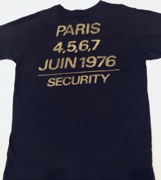 Rare Rolling Stones XL Shirt With Paris June 1976 Concert Security Graphics 4