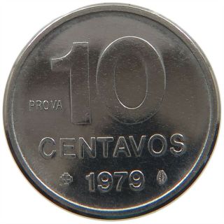 Brazil 10 Centavos 1979 Prova Pattern Top Rare T80 009