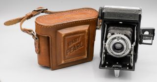 Rare - Konica Konishiroku Baby Pearl 127 Film Folding Camera & Case