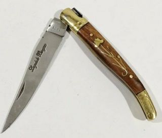 Vintage Laguiole Pocket Knife Authentic 1990 Steel Wood 12froge Floding Rare Men