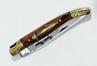 Vintage Laguiole Pocket Knife Authentic 1990 Steel Wood 12Froge Floding Rare Men 4