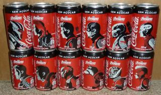Rare Coca - Cola Coke Zero Marvel Avengers Endgame 220 Ml Can Set Cans Brazil