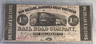 Rare Orleans,  Jackson,  & Great Northern Rail Road Company 1.  50